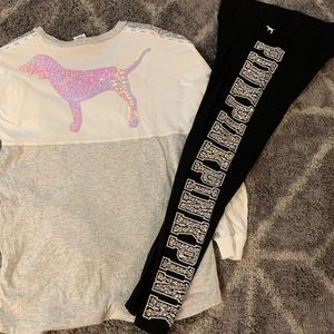 VS PINK ULTRA BLING LEGGINGS AND TOP  ❤️❤️